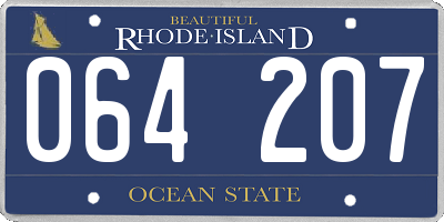 RI license plate 064207