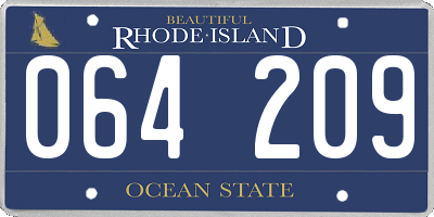 RI license plate 064209