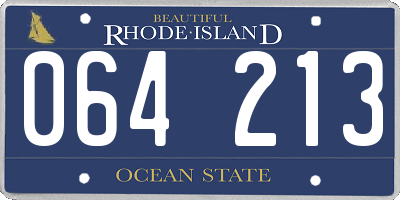 RI license plate 064213