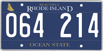 RI license plate 064214