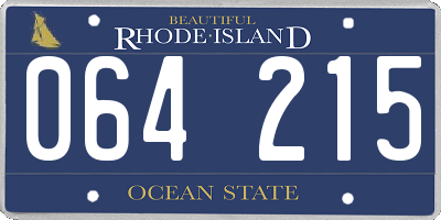 RI license plate 064215