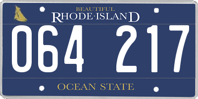 RI license plate 064217