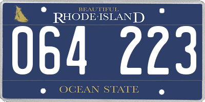 RI license plate 064223