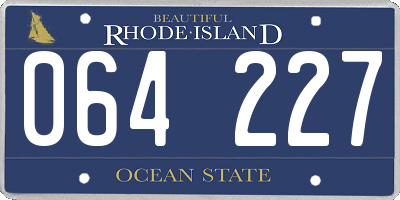 RI license plate 064227