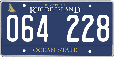 RI license plate 064228