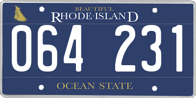 RI license plate 064231
