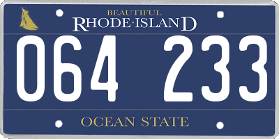 RI license plate 064233