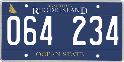 RI license plate 064234