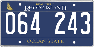 RI license plate 064243