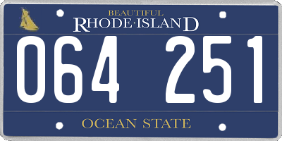 RI license plate 064251