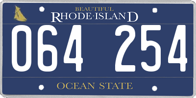 RI license plate 064254