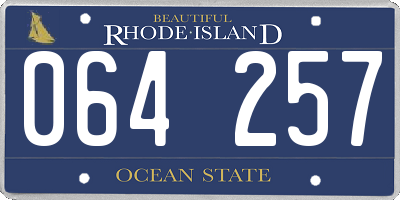 RI license plate 064257