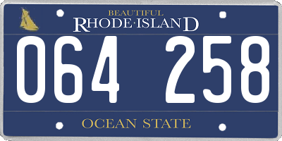 RI license plate 064258