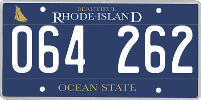 RI license plate 064262