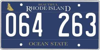 RI license plate 064263