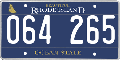 RI license plate 064265