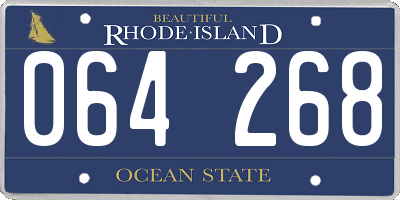 RI license plate 064268