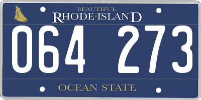 RI license plate 064273