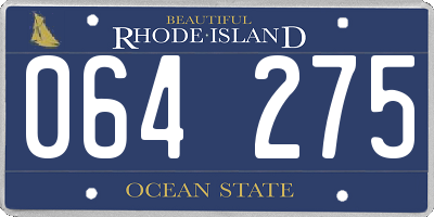 RI license plate 064275