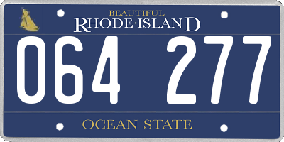 RI license plate 064277