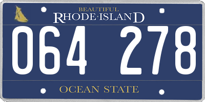 RI license plate 064278