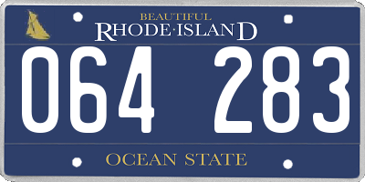 RI license plate 064283