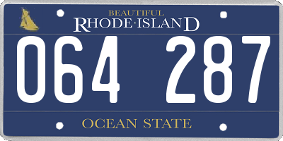 RI license plate 064287