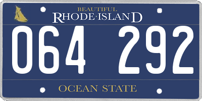 RI license plate 064292