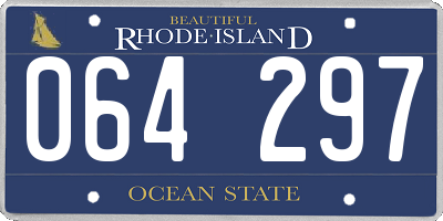 RI license plate 064297