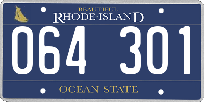 RI license plate 064301