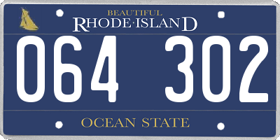 RI license plate 064302