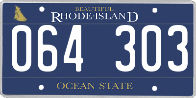 RI license plate 064303