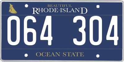 RI license plate 064304