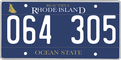 RI license plate 064305