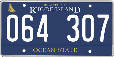 RI license plate 064307