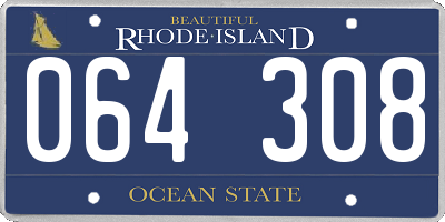 RI license plate 064308