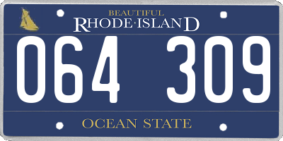 RI license plate 064309
