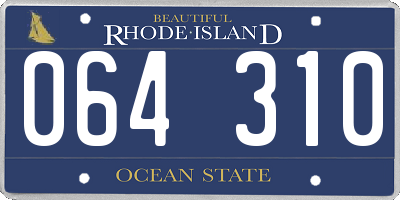 RI license plate 064310
