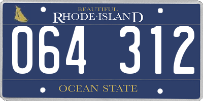 RI license plate 064312