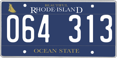 RI license plate 064313