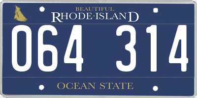 RI license plate 064314