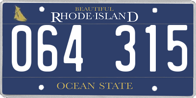 RI license plate 064315