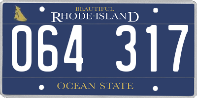 RI license plate 064317