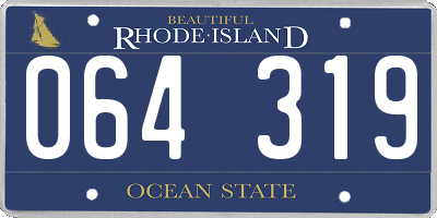 RI license plate 064319