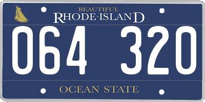 RI license plate 064320