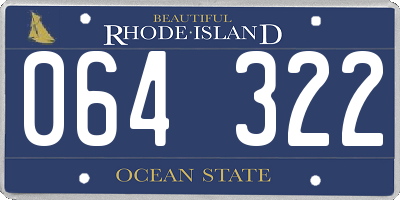 RI license plate 064322