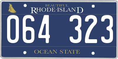 RI license plate 064323