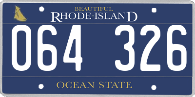 RI license plate 064326