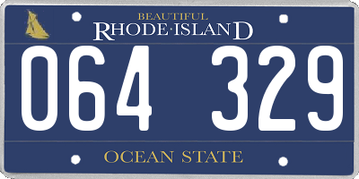 RI license plate 064329