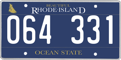 RI license plate 064331